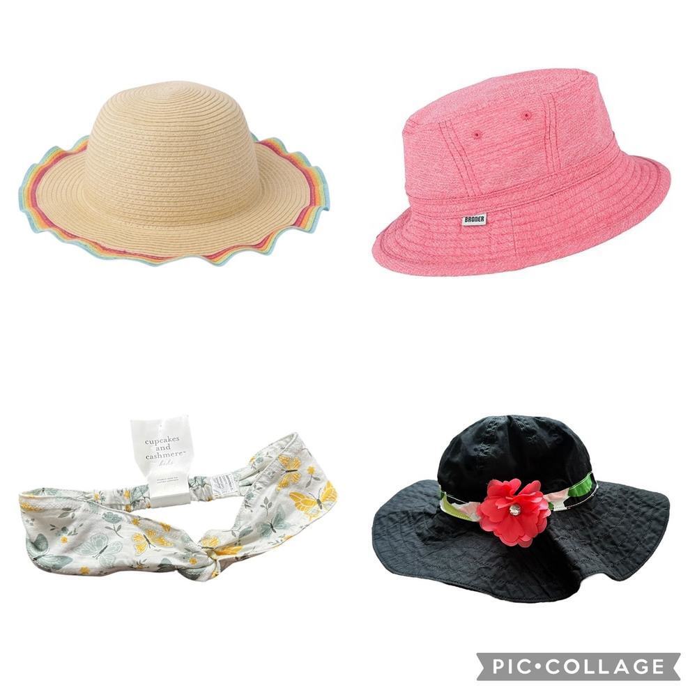 Girls 3-6 summer hats bucket hat beach hat floral headband​​